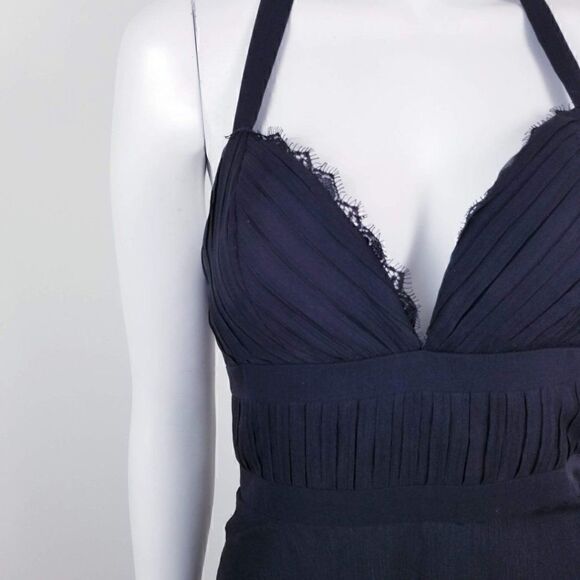 WHBM Womens Size 0 Black Silk Halter Top Cocktail Mini Dress NWT - Picture 4 of 8